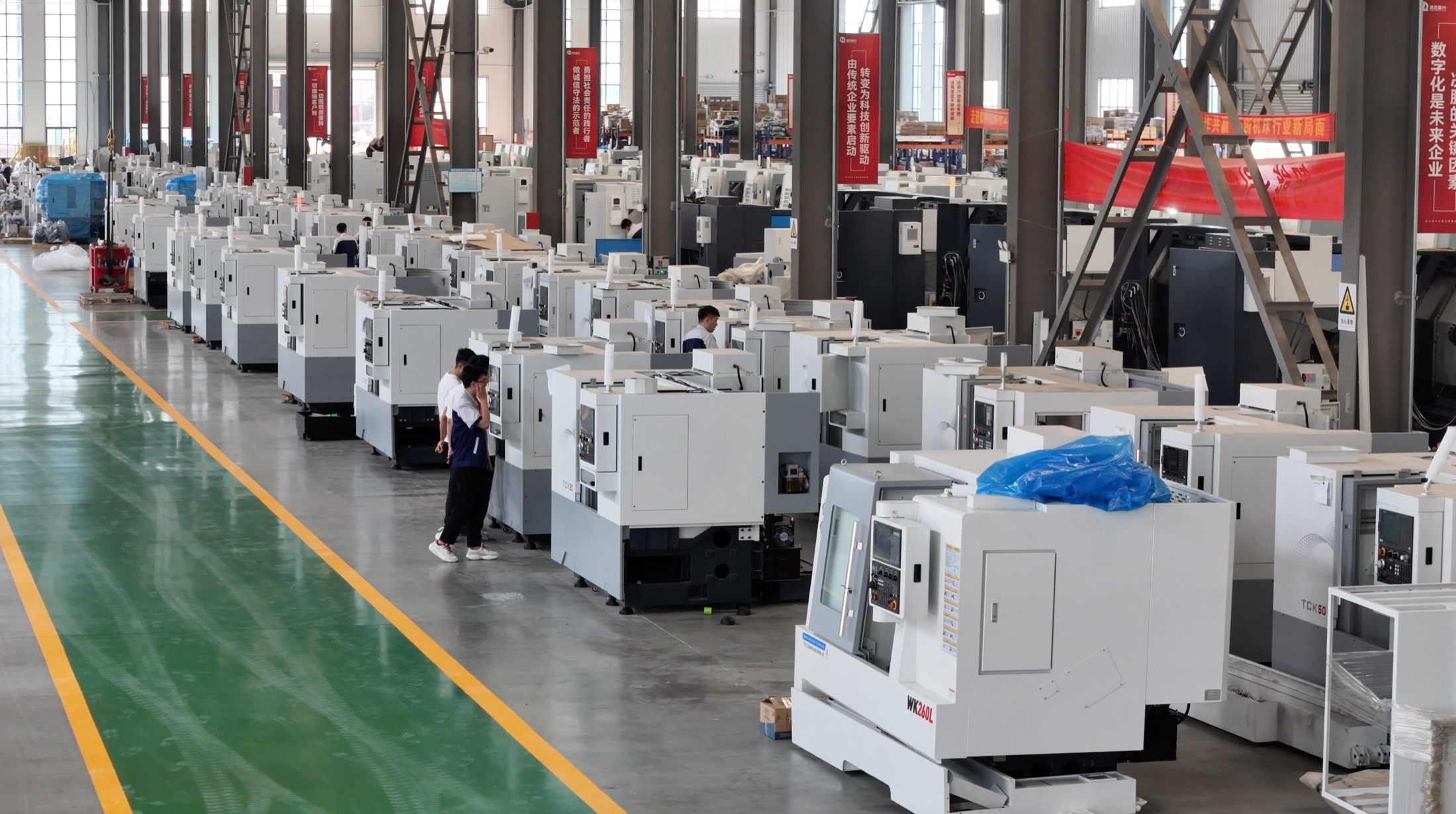 Slant bed CNC lathe workshop